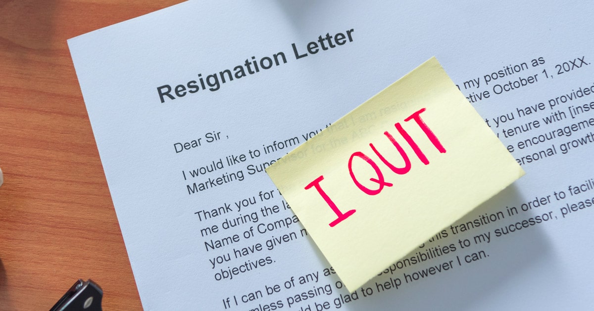 Resigning from a job